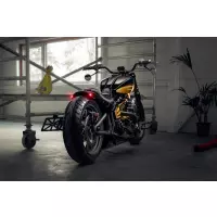 Garde-boue arrière m8 softail "rodstr" 2018-2025 deluxe/heritage/slim/low rider/sport glide pour pneus larges 180-200 avec entretoises métalliques