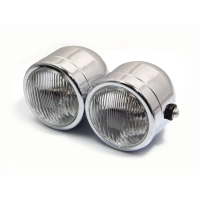 Double phare métal 2 x 35w noir ou chrome
