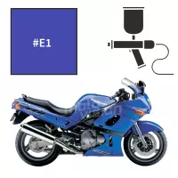 Peinture tricouche  kawasaki candy lightning blue zzr 600 2001-2002
