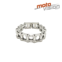Bracelet chaîne moto couleur argent maillons moyens