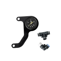 Kit de manomètre de conduite pneumatique noir monté sur boîte à bascule v-rod