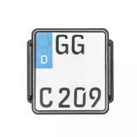 Cadre de plaque d'immatriculation noir avec clignotants et poches pour feux stop