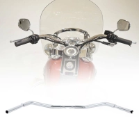 Guidon tracker noir 1 1/4" harley davidson softail deuce fxstd fxstc dyna super glide bob street