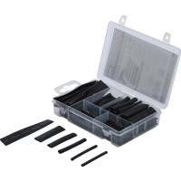 Assortiment de gaines thermorétractables | noir | 90 pièces