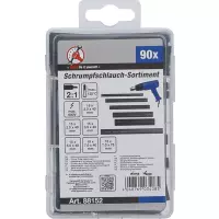 Assortiment de gaines thermorétractables | noir | 90 pièces