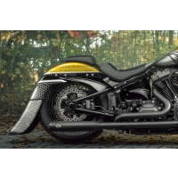 Garde-boue arrière extensible softail m8 7,5" heritage flhc/s - deluxe flde 2018-2025 avec embout usa plate recess