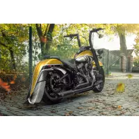 Garde-boue arrière extensible softail m8 7,5" slim flsl - street bob fxbb/s - softail standard fxst 2018-2025 sans pointe lisse sans évidement