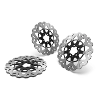 Jeu de 3 disques de frein avant et arrière "wave" noir