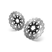 Jeu de 2 disques de frein avant "wave" noir 300mm (11.8")