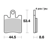 Jeu de plaquettes ap racing maxi scooter métal fritté avant/arrière