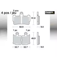 Jeu de plaquettes ap racing route métal fritté avant