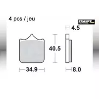 Jeu de plaquettes ap racing route racing métal fritté  avant