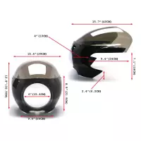 Carénage de phare avant noir avec bulle fumée pour harley touring softail sportster