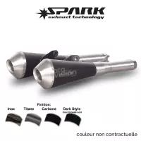 Echappement spark bmw r 100 gs 1988-1996 modèle megaphone / inox / la paire