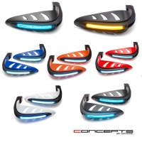 Protège main avec feu de position bleu et clignotants 22mm