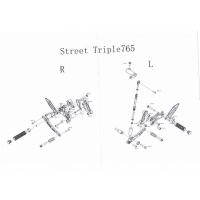 Commandes reculées moto-tron racing triumph street triple 765 s/r/rs 2017-
