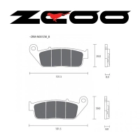 Plaquette de frein type "vitesse" zcoo zrm-n007ex