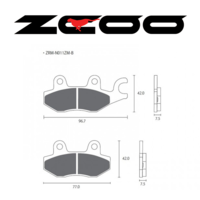 Plaquette de frein type "vitesse" zcoo zrm-n011ex
