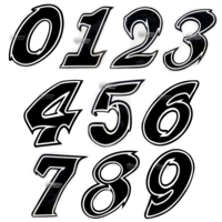 Numéro adhésif noir de 10 cm