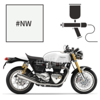 Peinture tricouche triumph crystal white pearl 1200 thruxton r 2018-2019