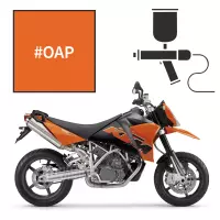 Peinture tricouche adrenaline orange pearl ktm 950 lc8 supermoto r 2005-2010