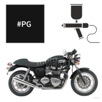 Peinture triumph jet black 900 thruxton 2004-2010