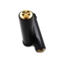 Paire de poignées en aluminium avec tête de mort or