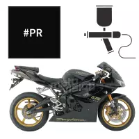 Peinture triumph phantom black pearl 675 daytona se 2008