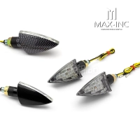 Paire de clignotants "tête de lance" 82m couleur carbone