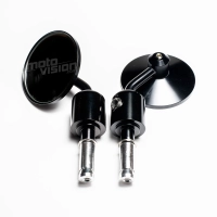 Paire de rétroviseurs adaptables en aluminium  noir (universels)