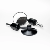 Paire de rétroviseurs adaptables en aluminium  noir (universels)