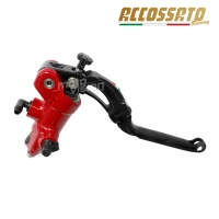 Rouge35.jpg maître cylindre de frein avant avec levier flip up accossato - aluminium forgé - 19x18mm