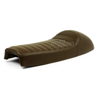 Selle brune café racer cuir universelle 64cm