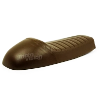 Selle brune café racer cuir universelle 64cm