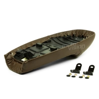 Selle brune café racer cuir universelle 64cm