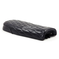 Selle noire café racer cuir universelle 53 cm