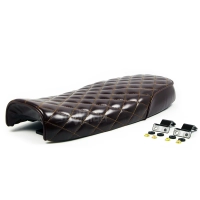 Selle brune café racer cuir universelle