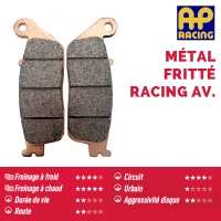 Jeu de plaquettes ap racing route métal fritté arrière