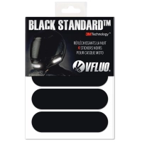 Stickers réfléchissants black standard™ - 4 bandes rétro réfléchissants noir casque moto