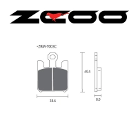 Plaquette de frein type "vitesse" zcoo zrm-t003ex