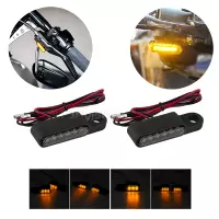 Clignotants led custom sous commodos noir lentille fumé - avants