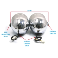 Double phare métal 2 x 35w noir ou chrome