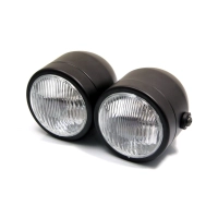 Double phare métal 2 x 35w noir ou chrome