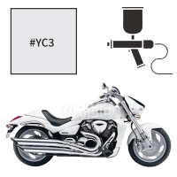 Peinture tricouche suzuki pearl glass white intruder m1800r 2007