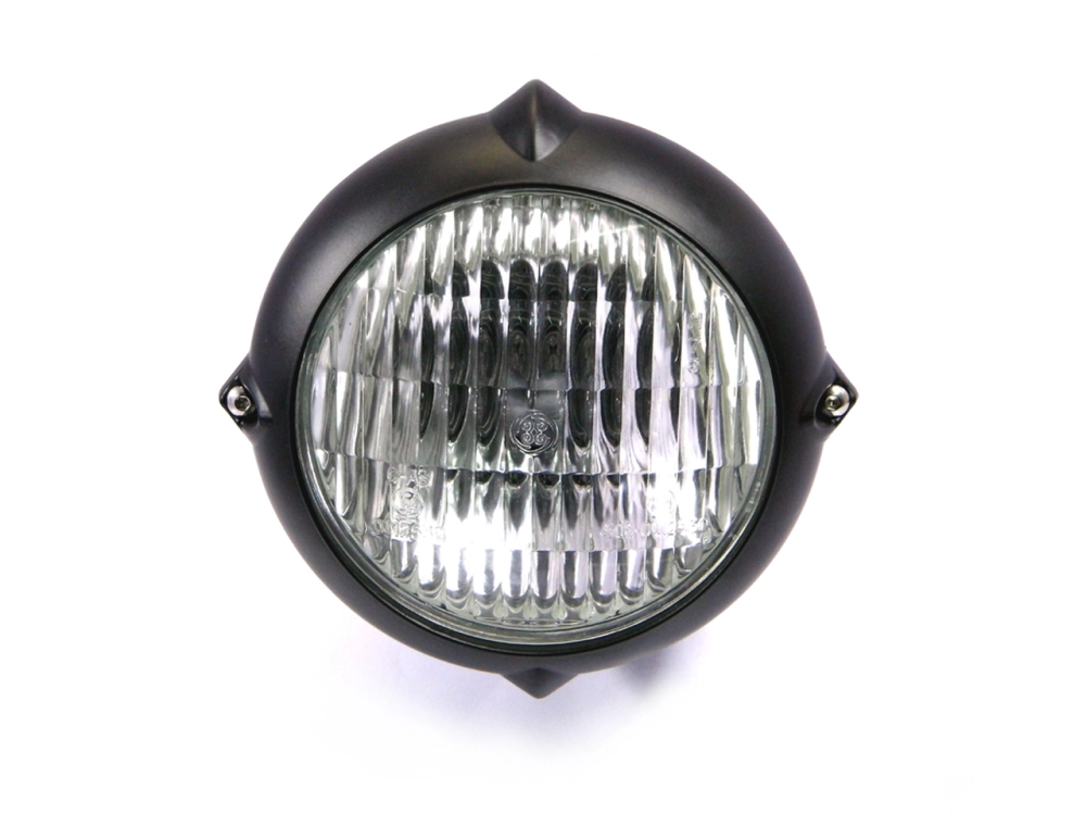 Phare avant universel en aluminium noir mat 14cm