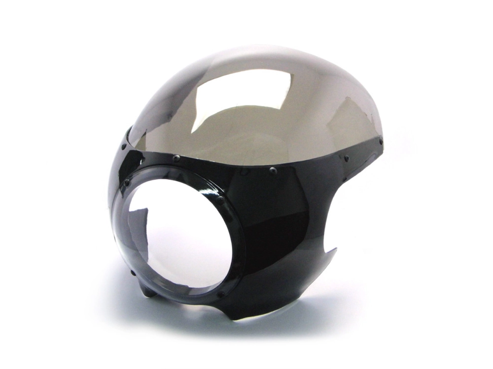 Carénage de phare avant noir avec bulle fumée pour harley touring softail sportster