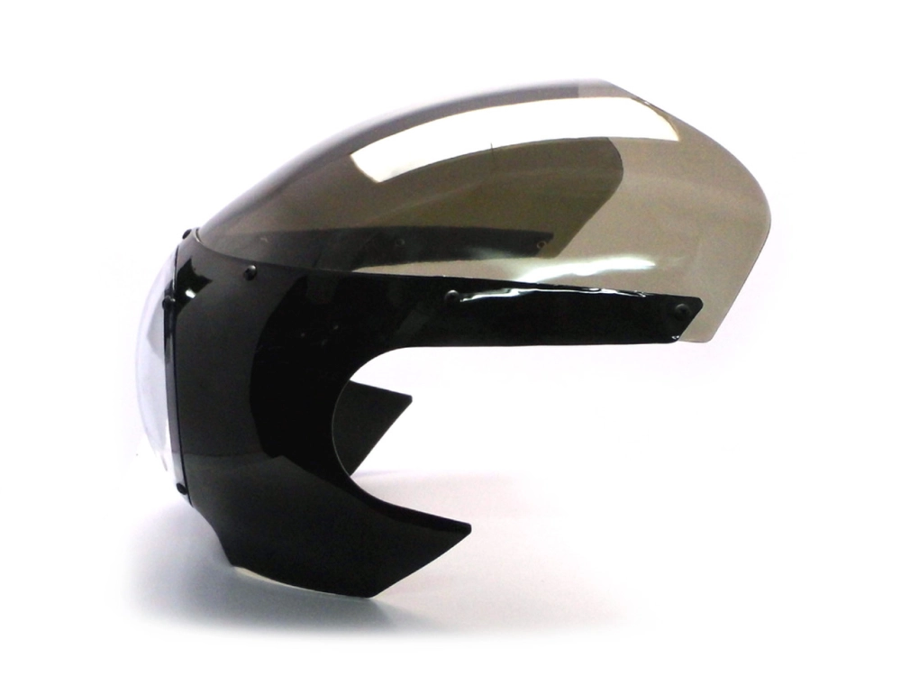 Carénage de phare avant noir avec bulle fumée pour harley touring softail sportster