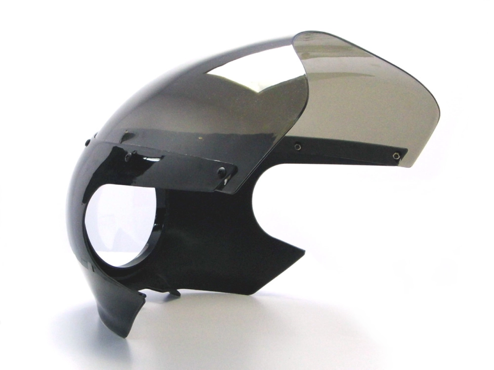 Carénage de phare avant noir avec bulle fumée pour harley touring softail sportster
