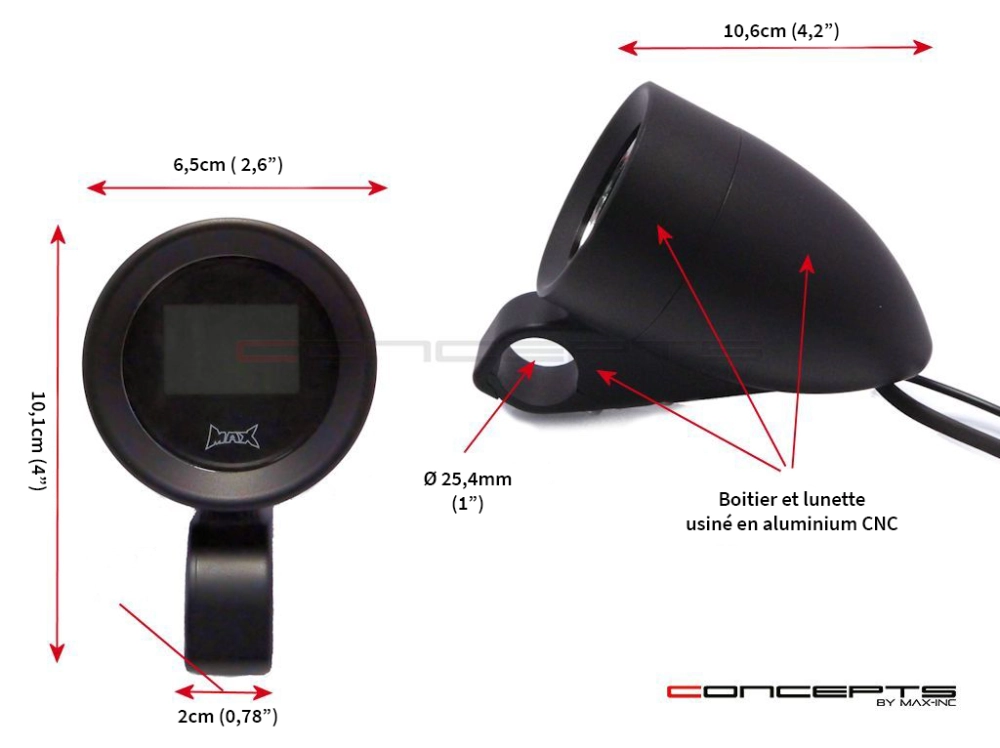 Compteur gps digital 100% waterproof pour guidon 25mm  max inc®