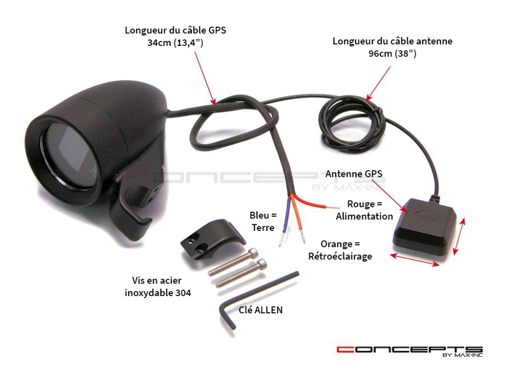 Compteur gps digital 100% waterproof pour guidon 25mm  max inc®